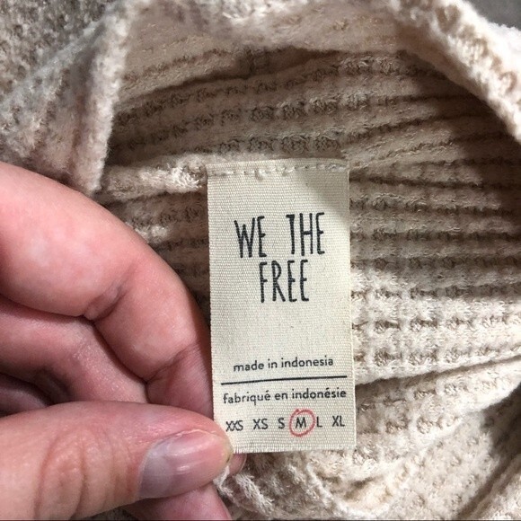 We The Free For Free People Beige Kitty Knit Thermal Size Medium - Picture 13 of 16